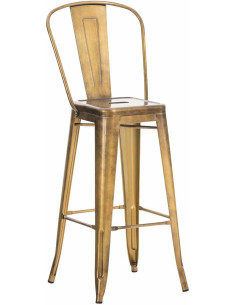 Tabouret de bar industriel en Métal Doré Felrae - 1