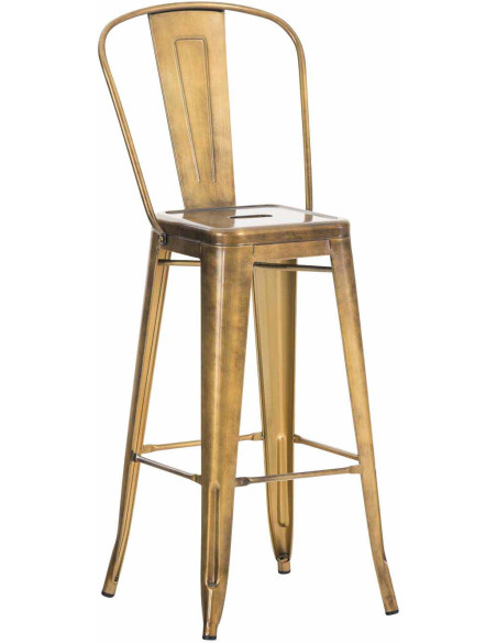 Tabouret de bar industriel en Métal Doré Felrae - 1