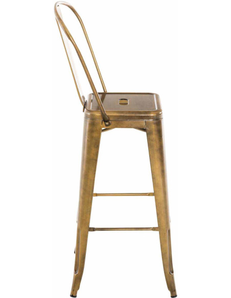 Tabouret de bar industriel en Métal Doré Felrae - 2