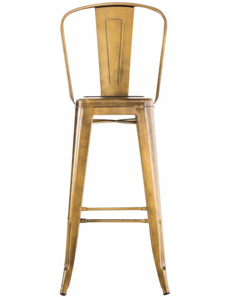 Tabouret de bar industriel en Métal Doré Felrae - 3