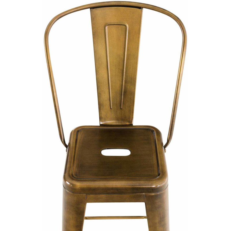 Tabouret de bar industriel en Métal Doré Felrae - 4