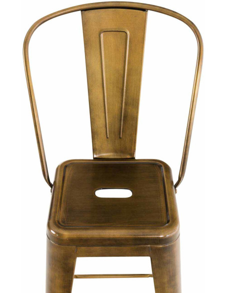 Tabouret de bar industriel en Métal Doré Felrae - 4