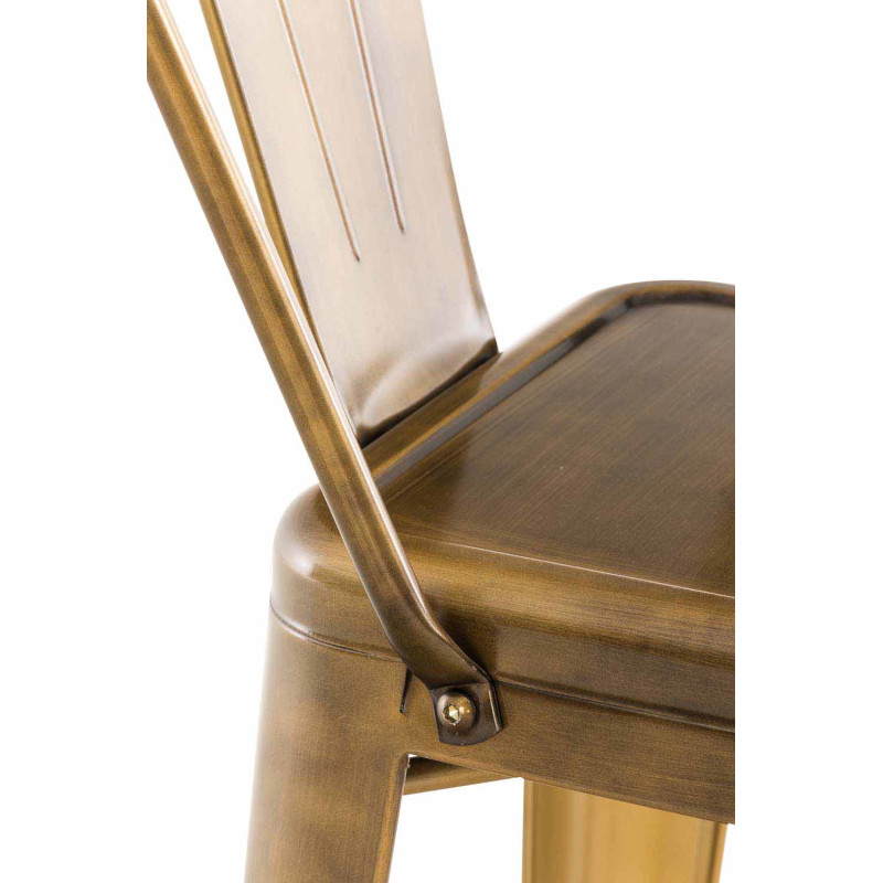 Tabouret de bar industriel en Métal Doré Felrae - 5