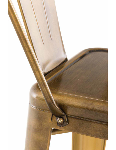 Tabouret de bar industriel en Métal Doré Felrae - 5