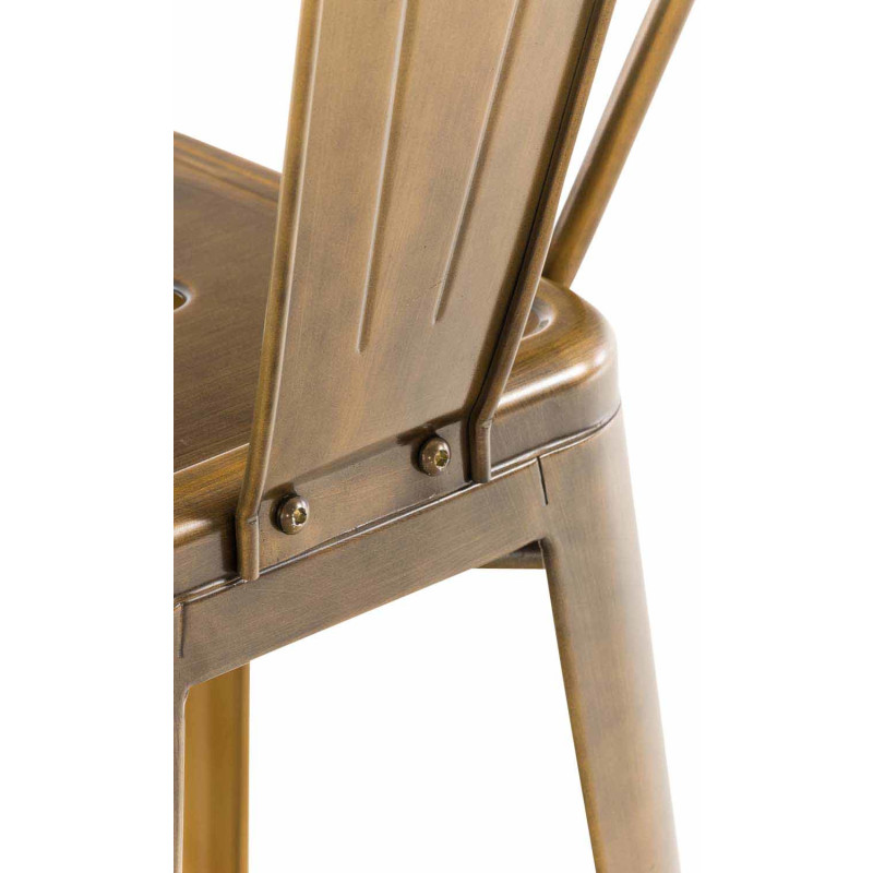 Tabouret de bar industriel en Métal Doré Felrae - 8