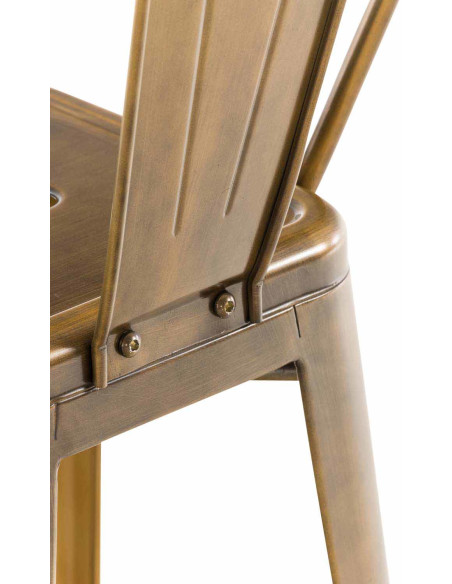 Tabouret de bar industriel en Métal Doré Felrae - 8
