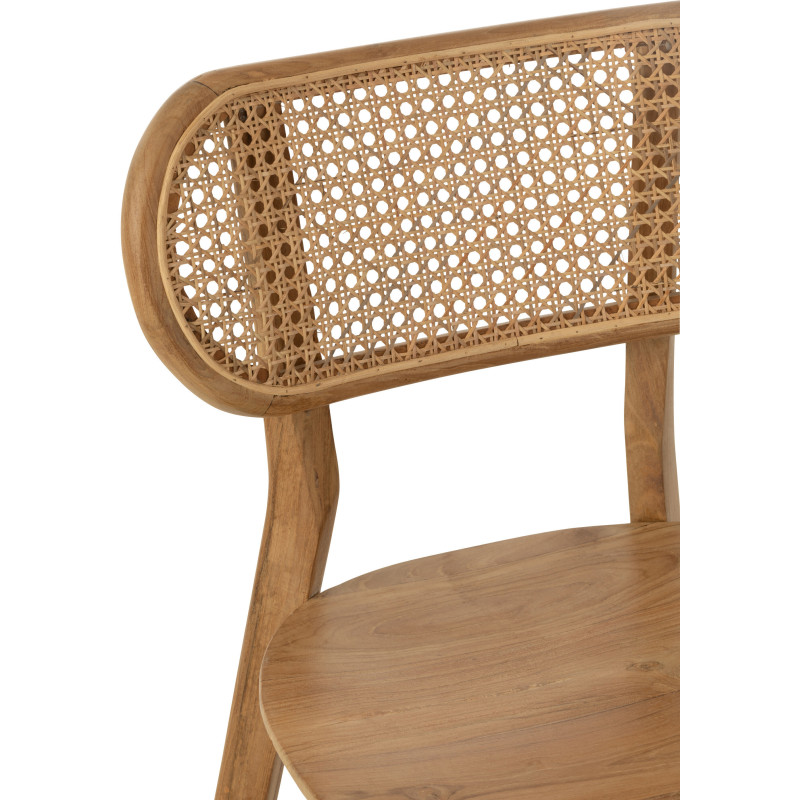 Chaise en Bois de teck Naturel Rotin Naturel Cacahouète - 7