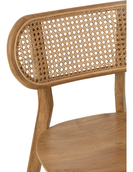 Chaise en Bois de teck Naturel Rotin Naturel Cacahouète - 7