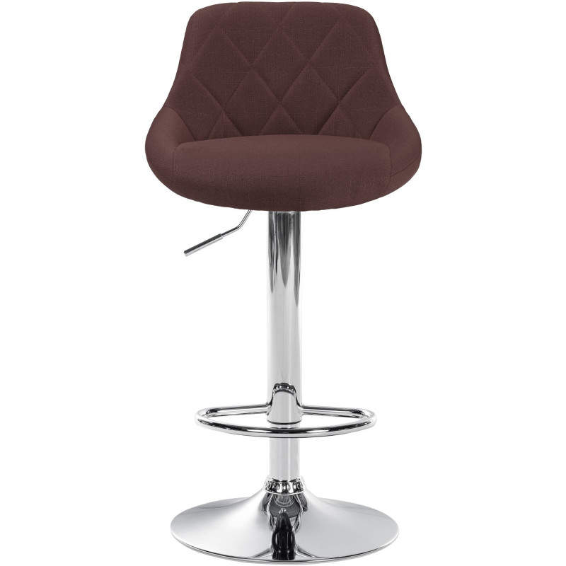 Tabouret de bar moderne chic en Tissu Marron Métal Argenté Zerion - 2