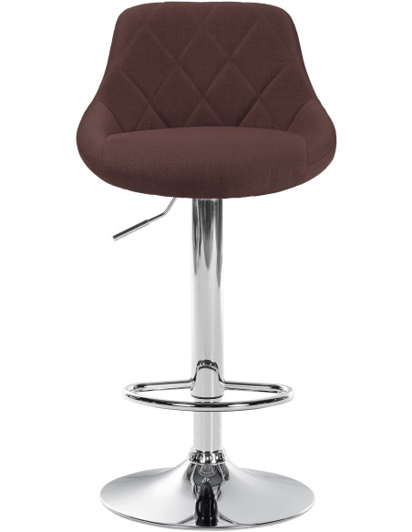 Tabouret de bar moderne chic en Tissu Marron Métal Argenté Zerion - 2