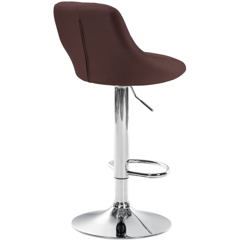 Tabouret de bar moderne chic en Tissu Marron Métal Argenté Zerion - 4
