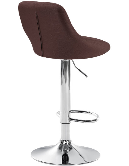 Tabouret de bar moderne chic en Tissu Marron Métal Argenté Zerion - 4