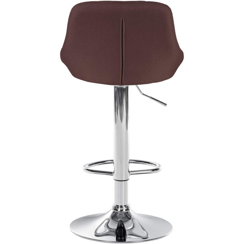 Tabouret de bar moderne chic en Tissu Marron Métal Argenté Zerion - 5