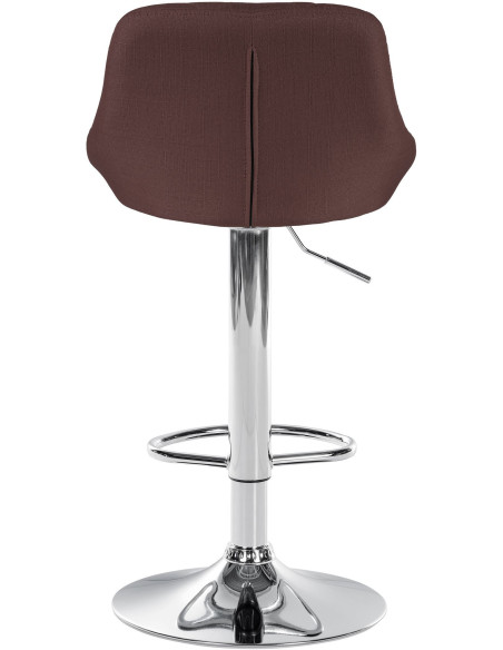Tabouret de bar moderne chic en Tissu Marron Métal Argenté Zerion - 5