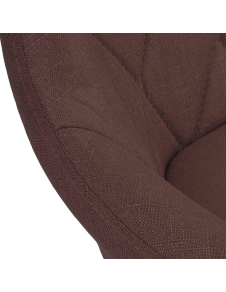 Tabouret de bar moderne chic en Tissu Marron Métal Argenté Zerion - 6