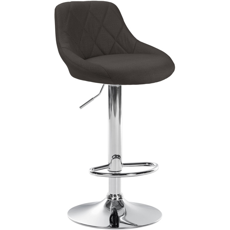 Tabouret de bar moderne chic en Tissu Gris foncé Métal Argenté Zerion - 1