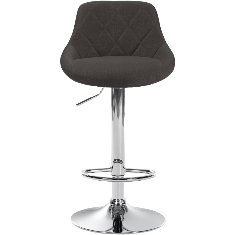 Tabouret de bar moderne chic en Tissu Gris foncé Métal Argenté Zerion - 2
