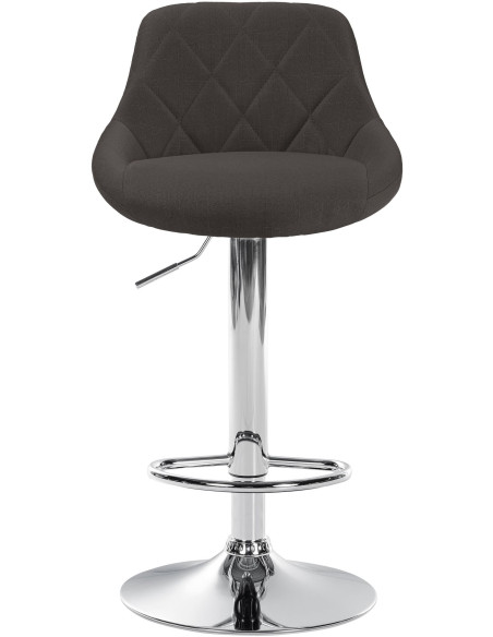 Tabouret de bar moderne chic en Tissu Gris foncé Métal Argenté Zerion - 2