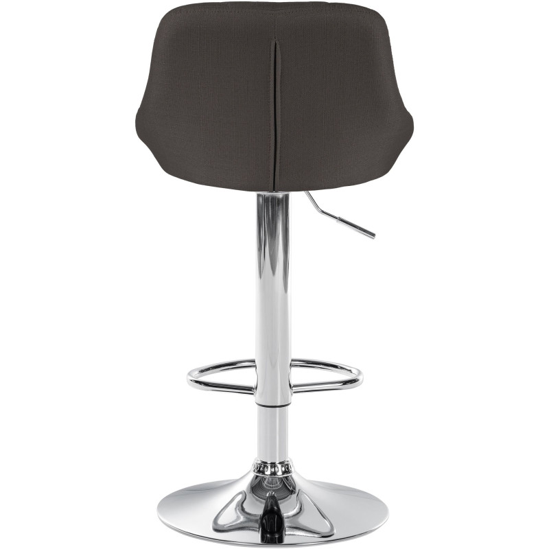 Tabouret de bar moderne chic en Tissu Gris foncé Métal Argenté Zerion - 5