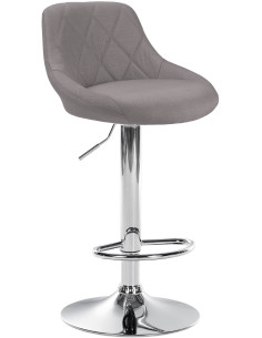Tabouret de bar moderne chic en Tissu Gris Métal Argenté Zerion - 1