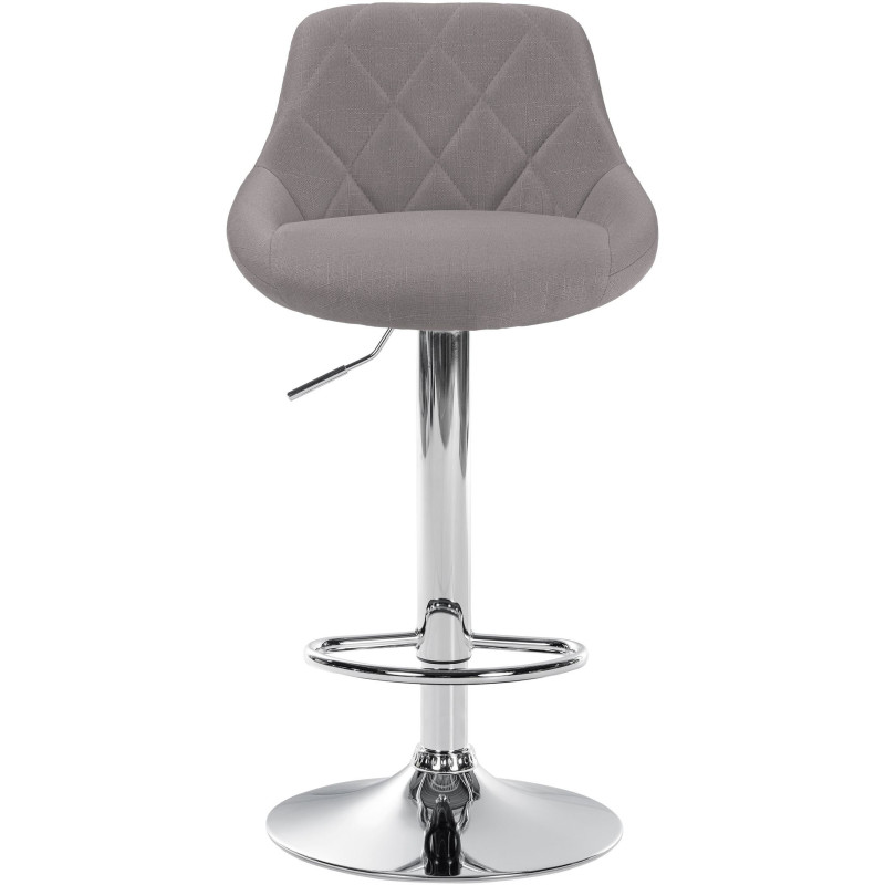 Tabouret de bar moderne chic en Tissu Gris Métal Argenté Zerion - 2