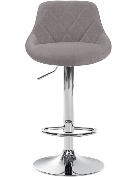 Tabouret de bar moderne chic en Tissu Gris Métal Argenté Zerion - 2