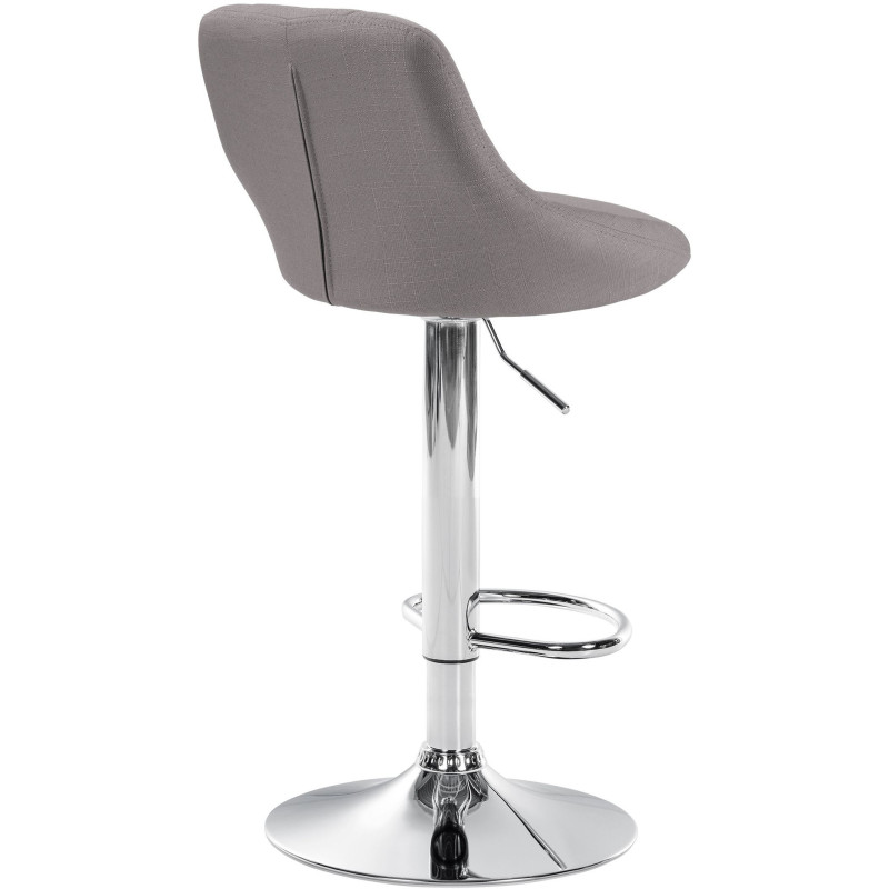 Tabouret de bar moderne chic en Tissu Gris Métal Argenté Zerion - 4