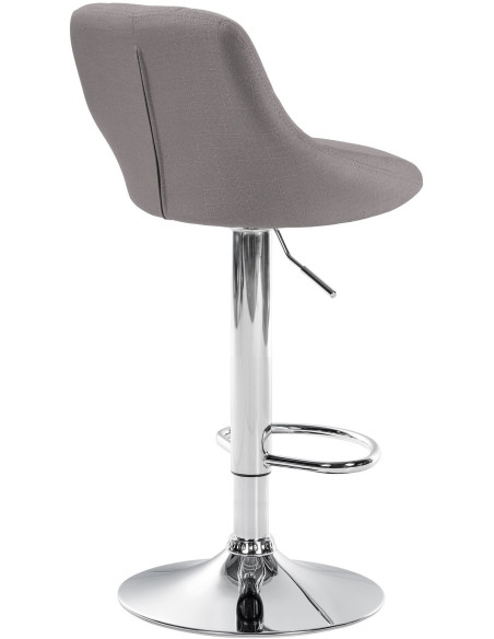 Tabouret de bar moderne chic en Tissu Gris Métal Argenté Zerion - 4