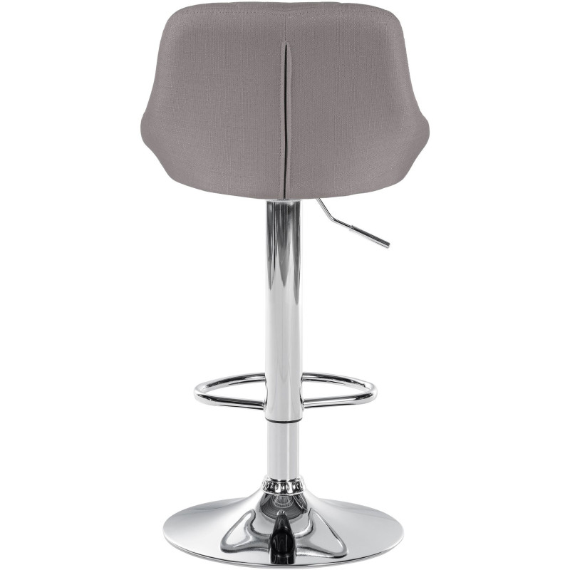 Tabouret de bar moderne chic en Tissu Gris Métal Argenté Zerion - 5