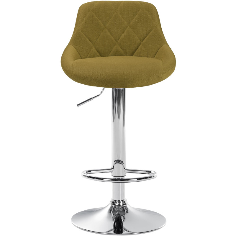 Tabouret de bar moderne chic en Tissu Vert Métal Argenté Zerion - 2