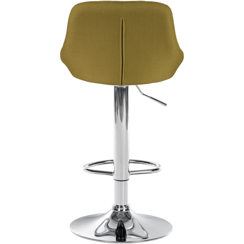 Tabouret de bar moderne chic en Tissu Vert Métal Argenté Zerion - 5
