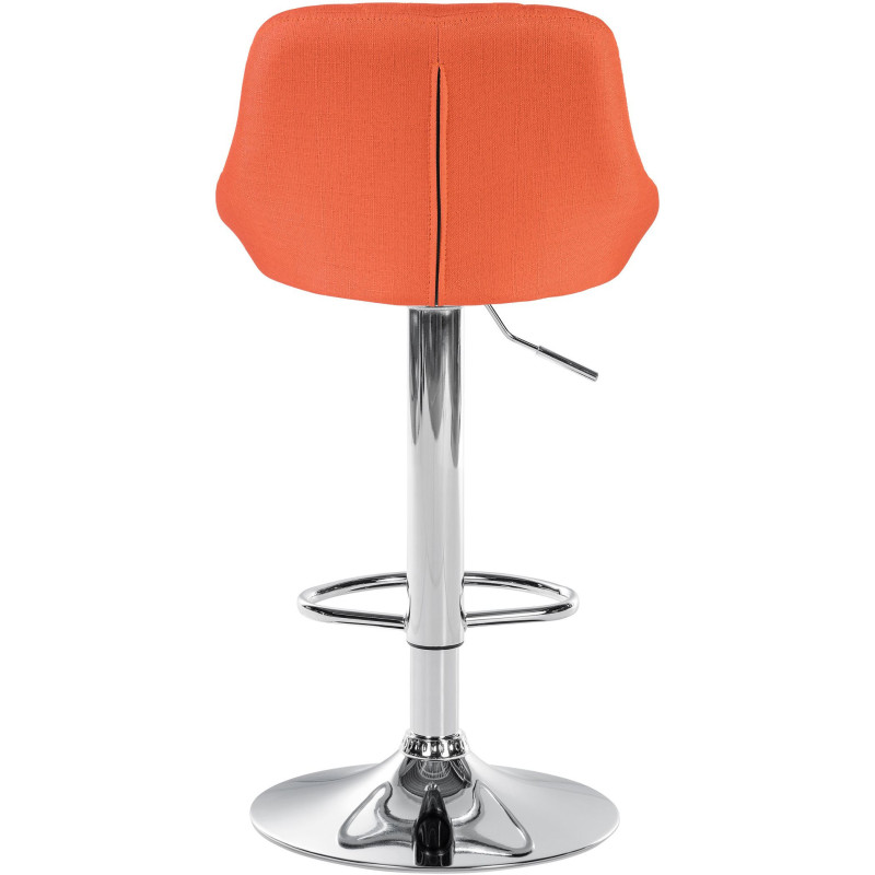 Tabouret de bar moderne chic en Tissu Orange Métal Argenté Zerion - 5