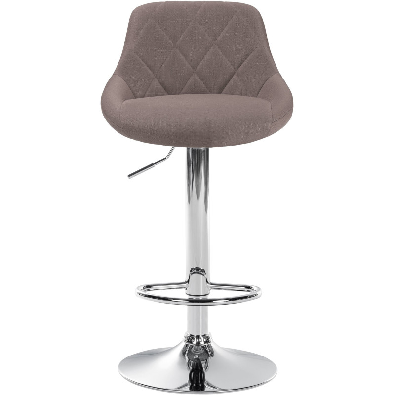 Tabouret de bar moderne chic en Tissu Taupe Métal Argenté Zerion - 2