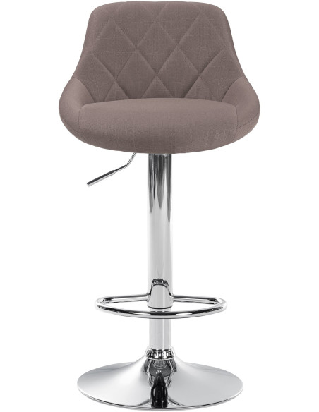 Tabouret de bar moderne chic en Tissu Taupe Métal Argenté Zerion - 2