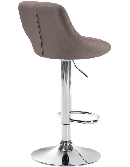 Tabouret de bar moderne chic en Tissu Taupe Métal Argenté Zerion - 4