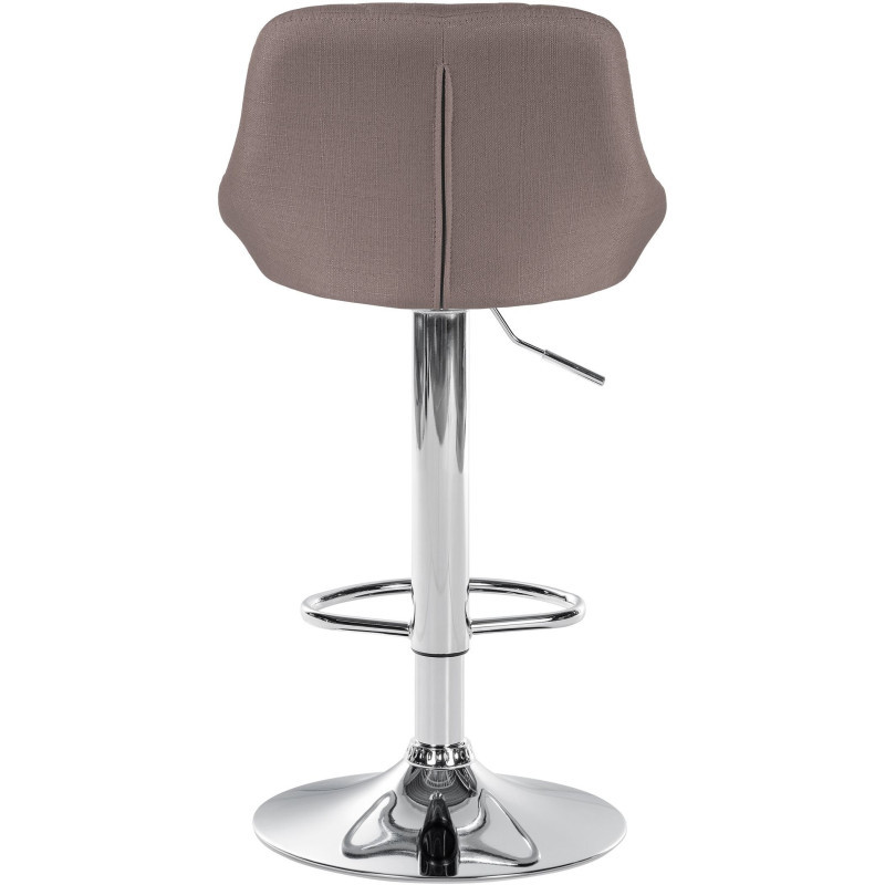 Tabouret de bar moderne chic en Tissu Taupe Métal Argenté Zerion - 5