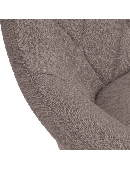 Tabouret de bar moderne chic en Tissu Taupe Métal Argenté Zerion - 6