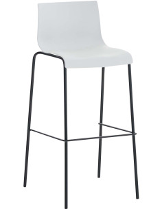 Tabouret de bar minimaliste en Polypropylène Blanc Métal Noir Zavria - 1