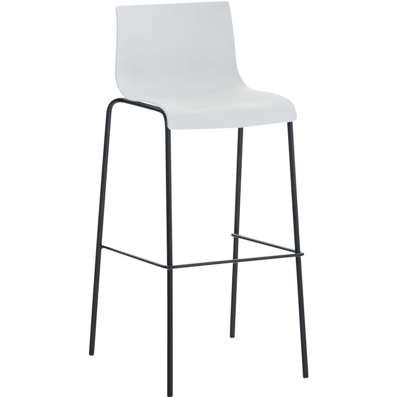 Tabouret de bar minimaliste en Polypropylène Blanc Métal Noir Zavria - 1