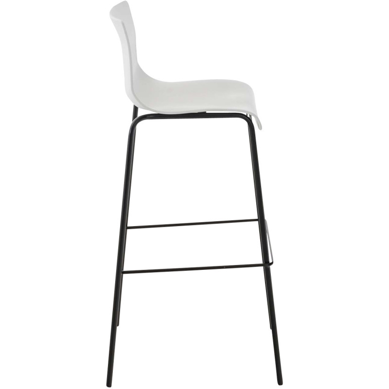 Tabouret de bar minimaliste en Polypropylène Blanc Métal Noir Zavria - 3