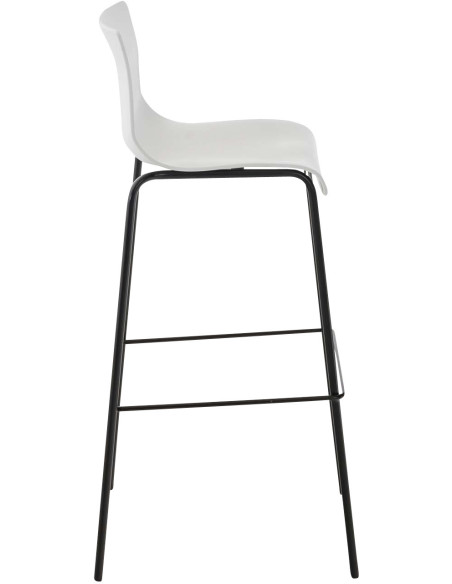 Tabouret de bar minimaliste en Polypropylène Blanc Métal Noir Zavria - 3