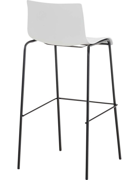 Tabouret de bar minimaliste en Polypropylène Blanc Métal Noir Zavria - 4