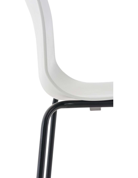 Tabouret de bar minimaliste en Polypropylène Blanc Métal Noir Zavria - 5