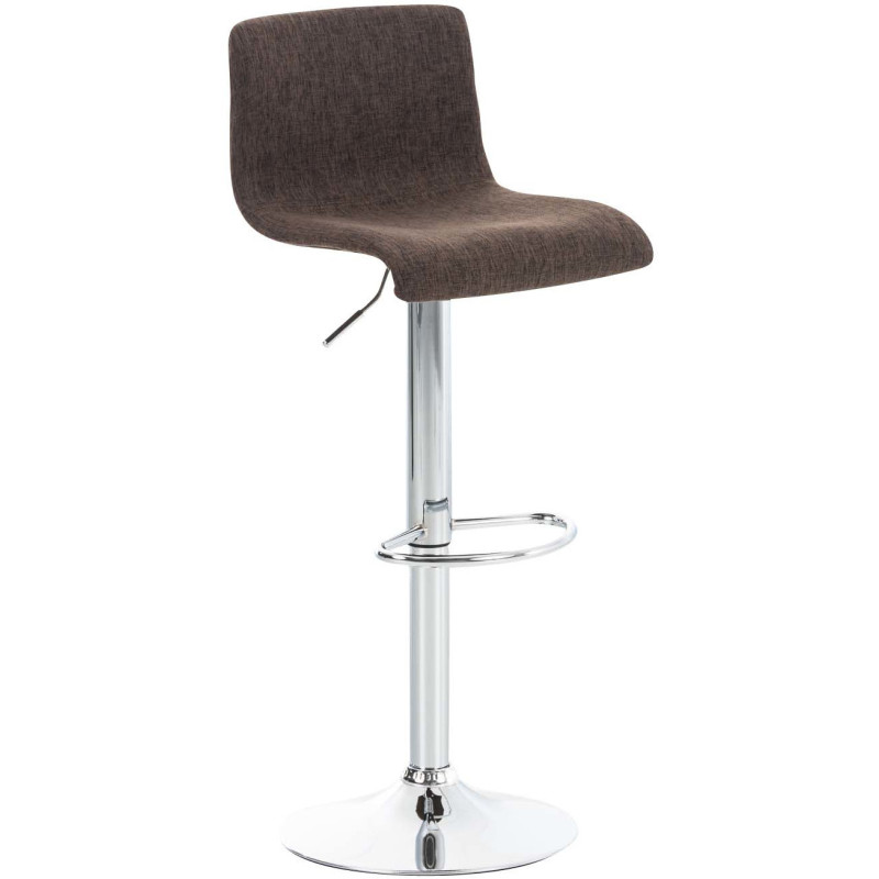 Tabouret de bar moderne en Tissu Marron Métal Argenté Stano - 1