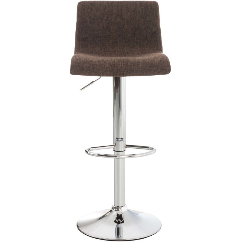 Tabouret de bar moderne en Tissu Marron Métal Argenté Stano - 2