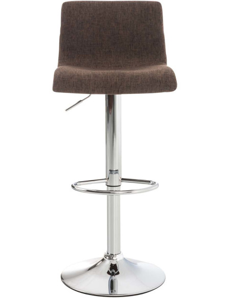 Tabouret de bar moderne en Tissu Marron Métal Argenté Stano - 2