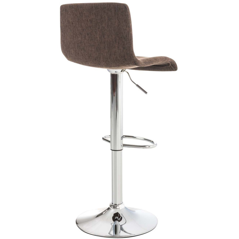 Tabouret de bar moderne en Tissu Marron Métal Argenté Stano - 4