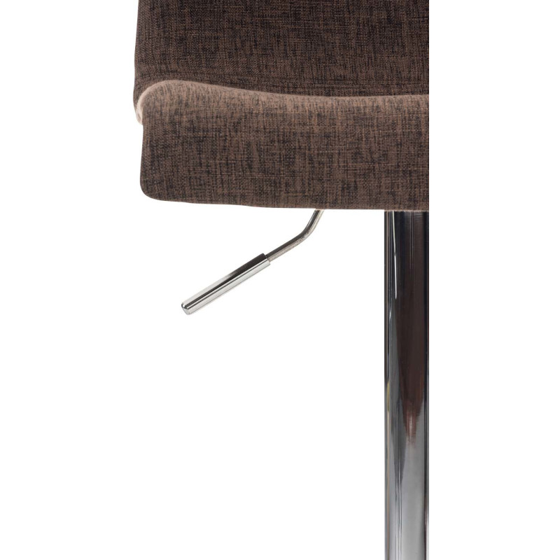 Tabouret de bar moderne en Tissu Marron Métal Argenté Stano - 5