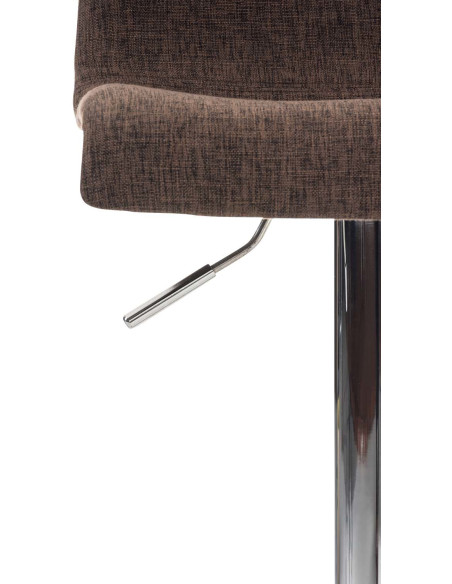 Tabouret de bar moderne en Tissu Marron Métal Argenté Stano - 5