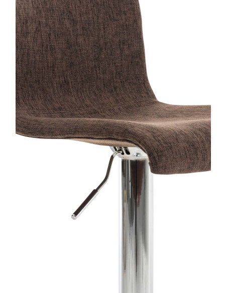 Tabouret de bar moderne en Tissu Marron Métal Argenté Stano - 6